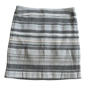 LOFT Mini Tweed Multi Color Striped Tweed Skirt Size 6 women